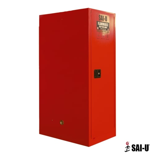 54 Gallon, 3 Shelves, 1 Door Manual Close, Paint Safety Cabinet, Red - SC0054Rt