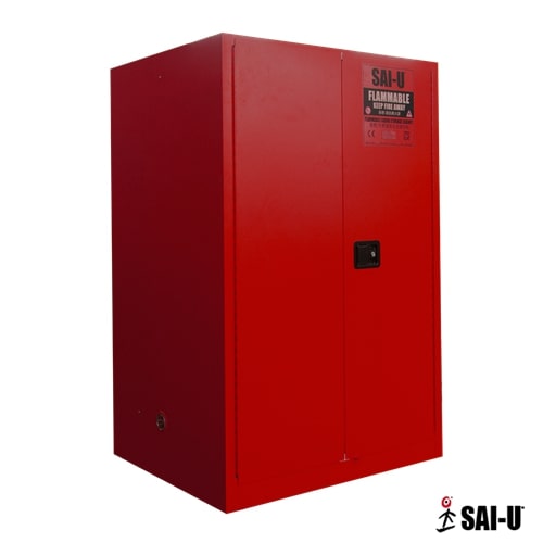 90 Gallon, 2 Shelves, 2 Door Manual Close, Paint Safety Cabinet, Red - SC0090R